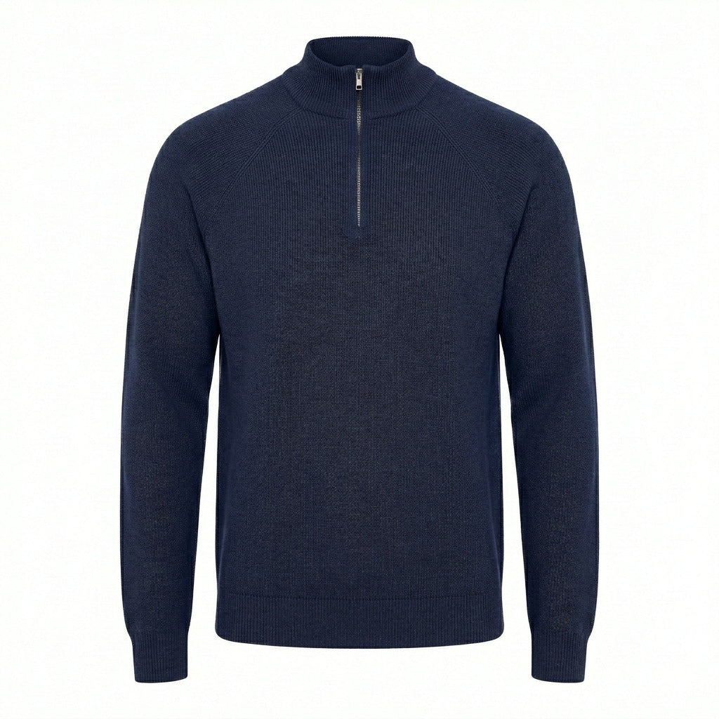 Men's Ribbed Knit Half-Zip Jumper
