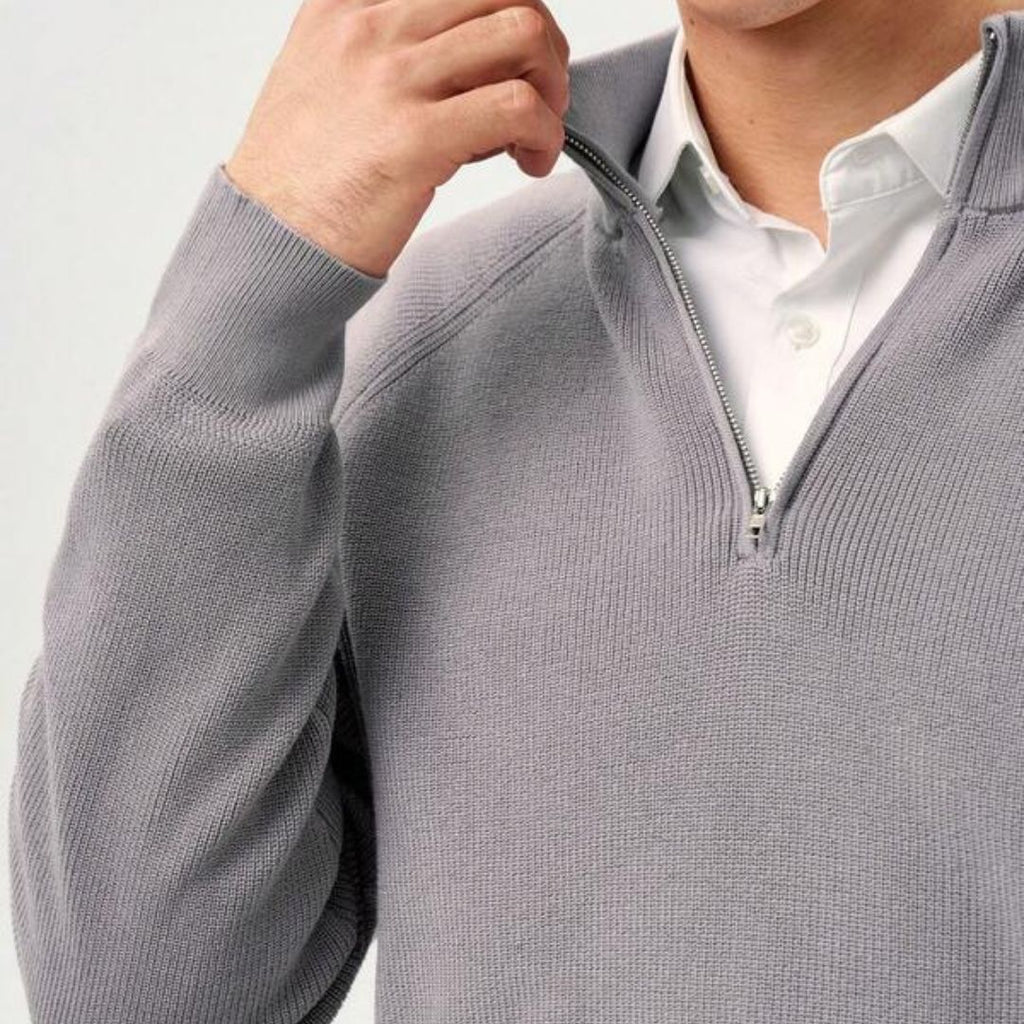 Men's Ribbed Knit Half-Zip Jumper
