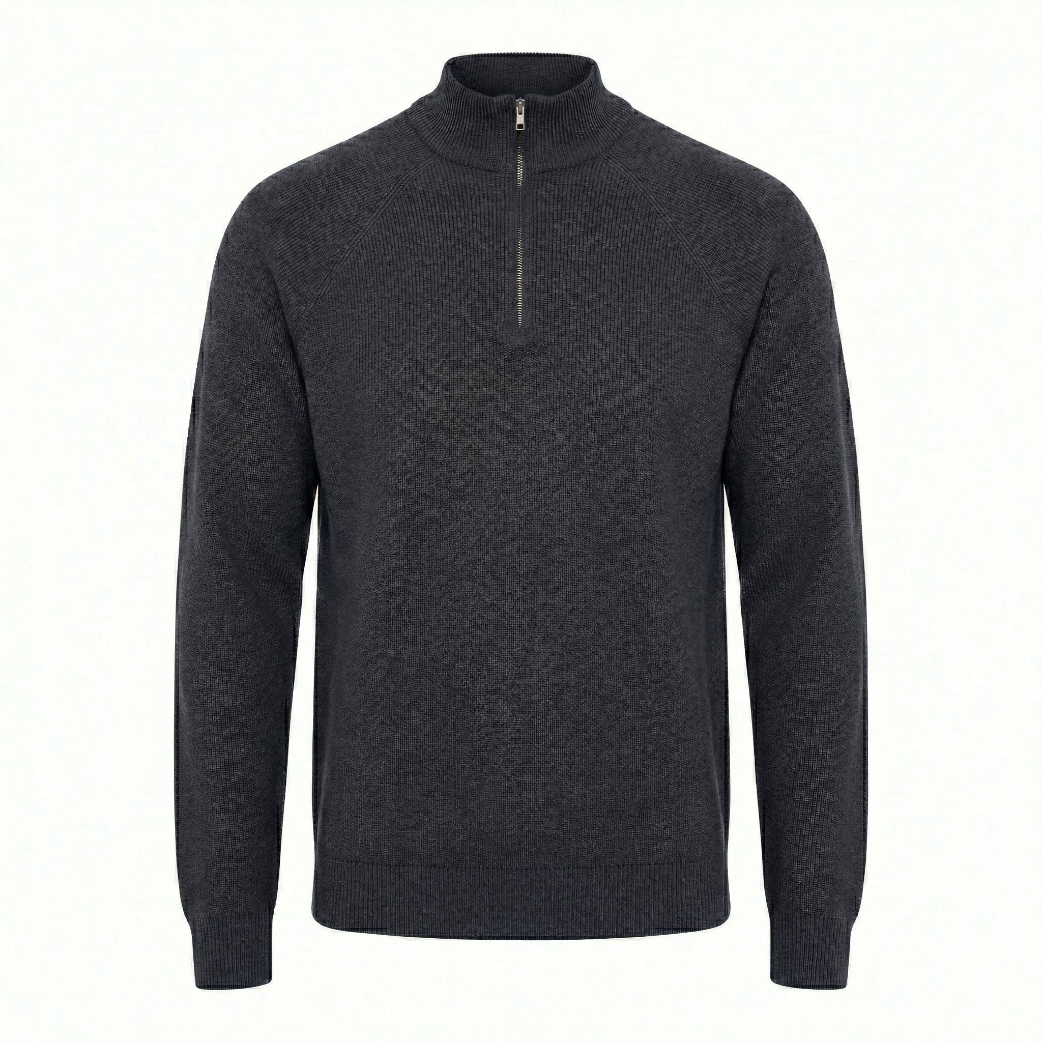 Men's Ribbed Knit Half-Zip Jumper